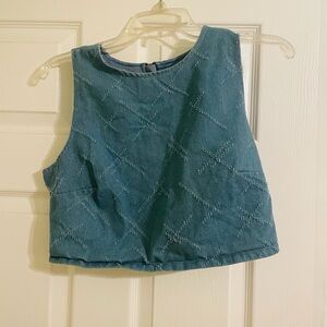 Elegant Blue Sleeveless Top